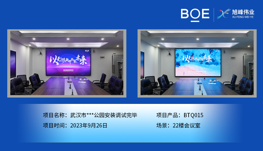 湖北武漢市**公園22樓會議室BTQ015安裝調試完畢